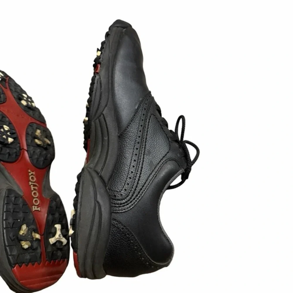 FootJoy FJ GreenJoys Golf Shoes Men's‎ 10.5M Black Leather Oxford Spiked 45449